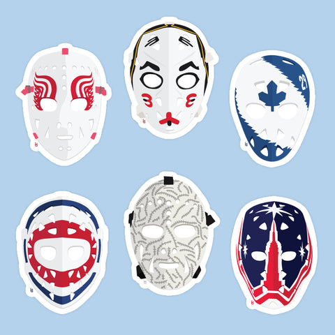 90s Hockey Goalie Mask Stickers (Eastern Conference) – Hockey By Design