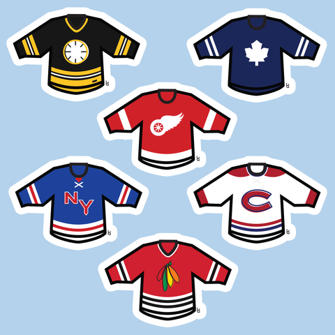 Original Six Mini-Jerseys Stickers